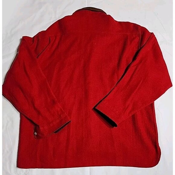 VTG Woolrich Shirt Jacket Mens XL Red Patches Wool Blend 70s Made In USA Shacket - Picture 6 of 6